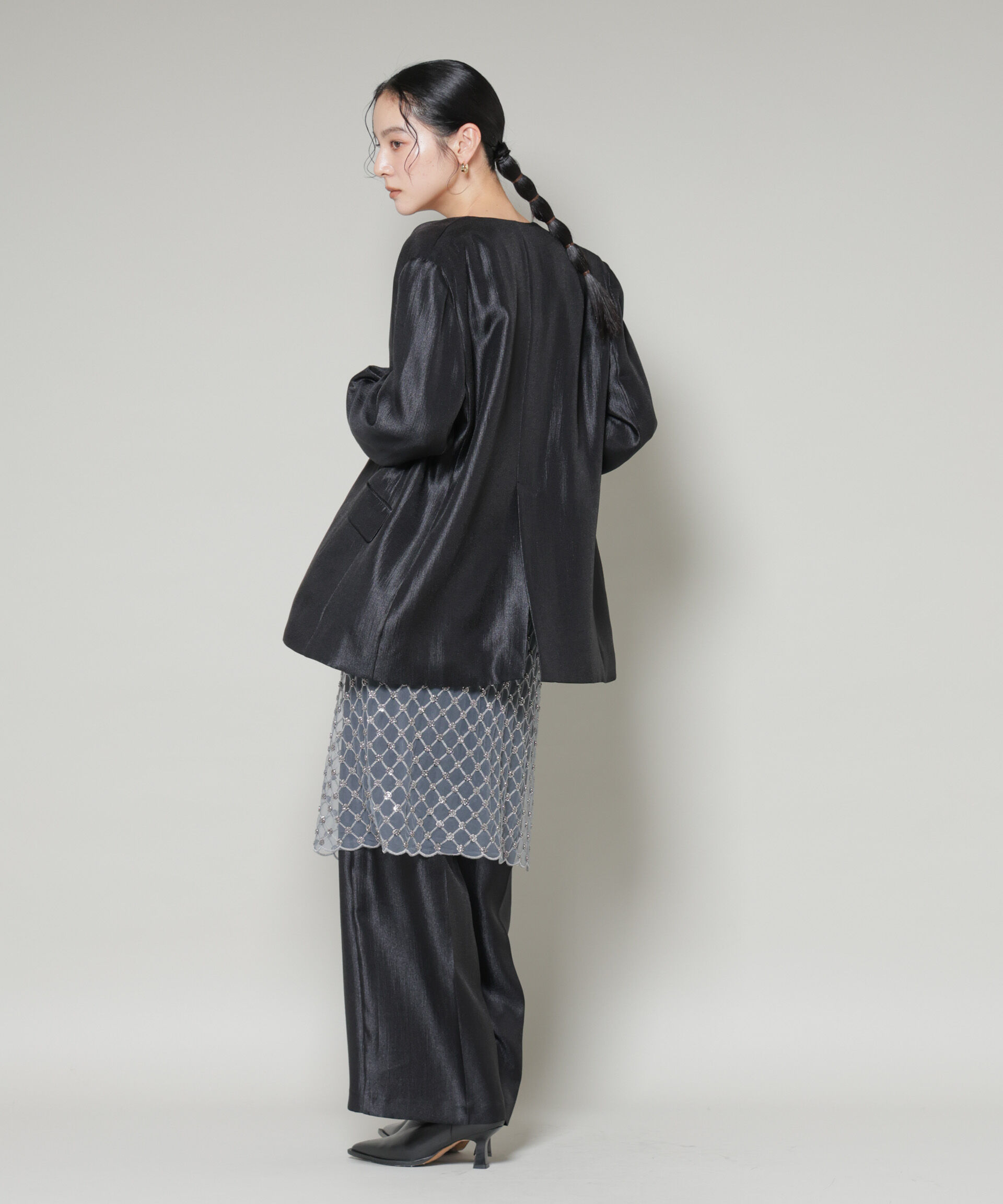 nano･universe「スパンコールビーズ刺繍ラップスカート」|スカート|