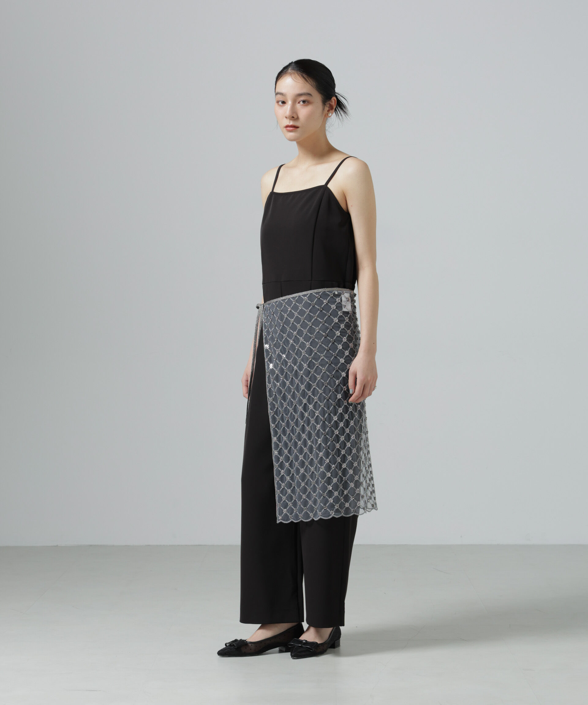 nano･universe「スパンコールビーズ刺繍ラップスカート」|スカート|