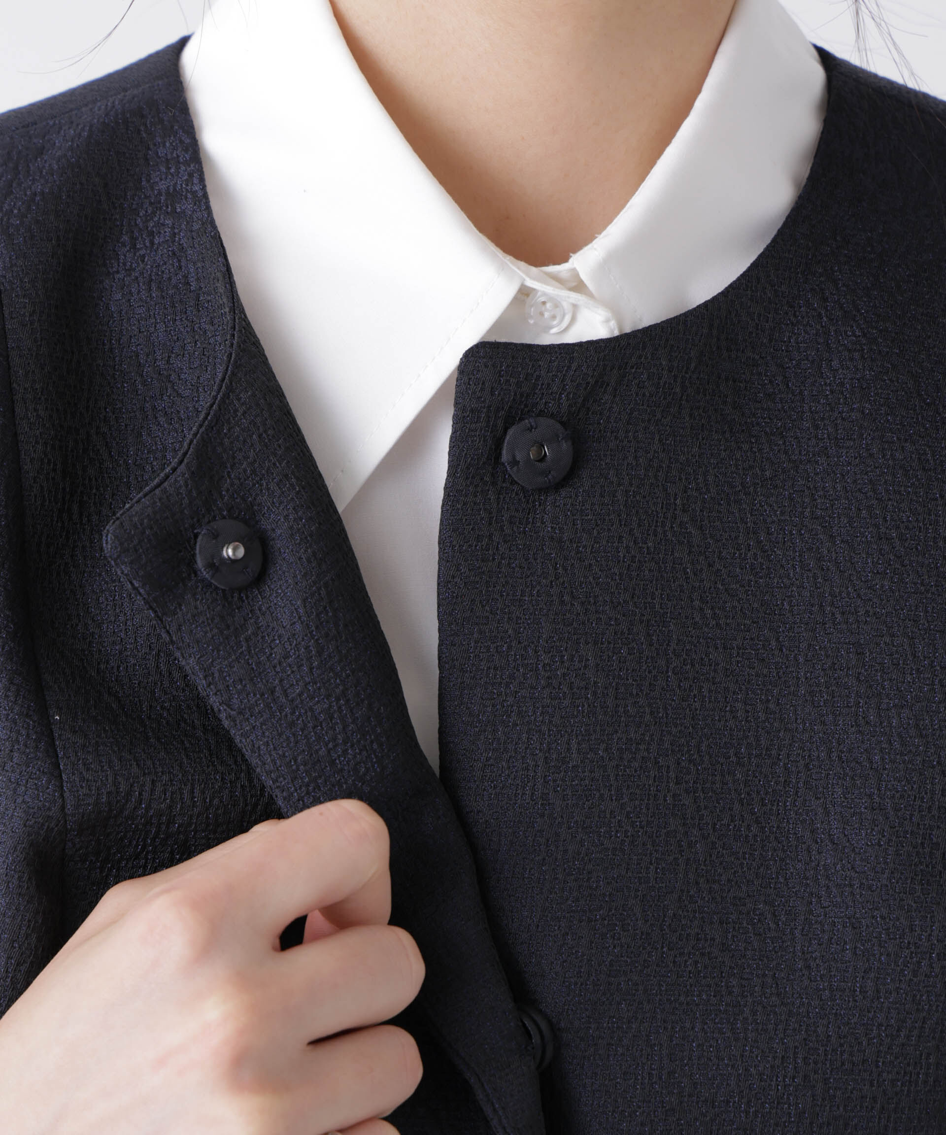 nano･universe「ジャガードペプラムジレ(セットアップ可)」|テーラードジャケット|