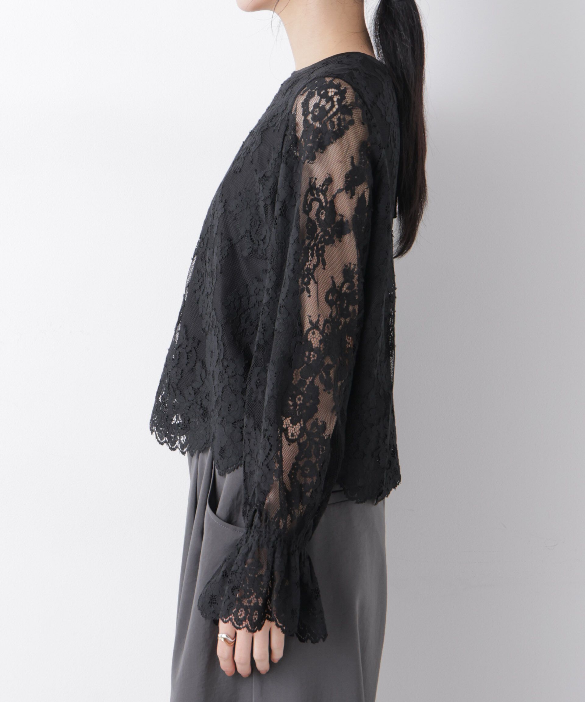 nano･universe「レーススカラップブラウス」|シャツ・ブラウス|