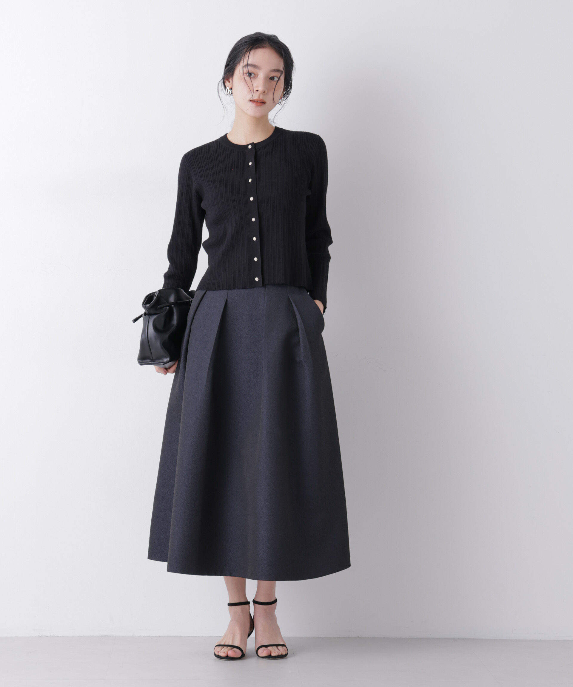 nano･universe「ジャガードボリュームタックスカート(セットアップ可)」|スカート|