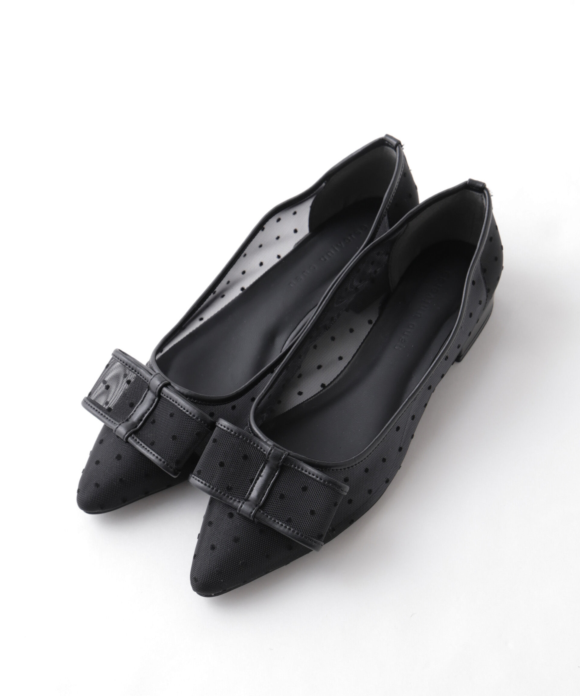 nano･universe「ドットフロッキーリボンパンプス」|ビジネス・ドレスシューズ|