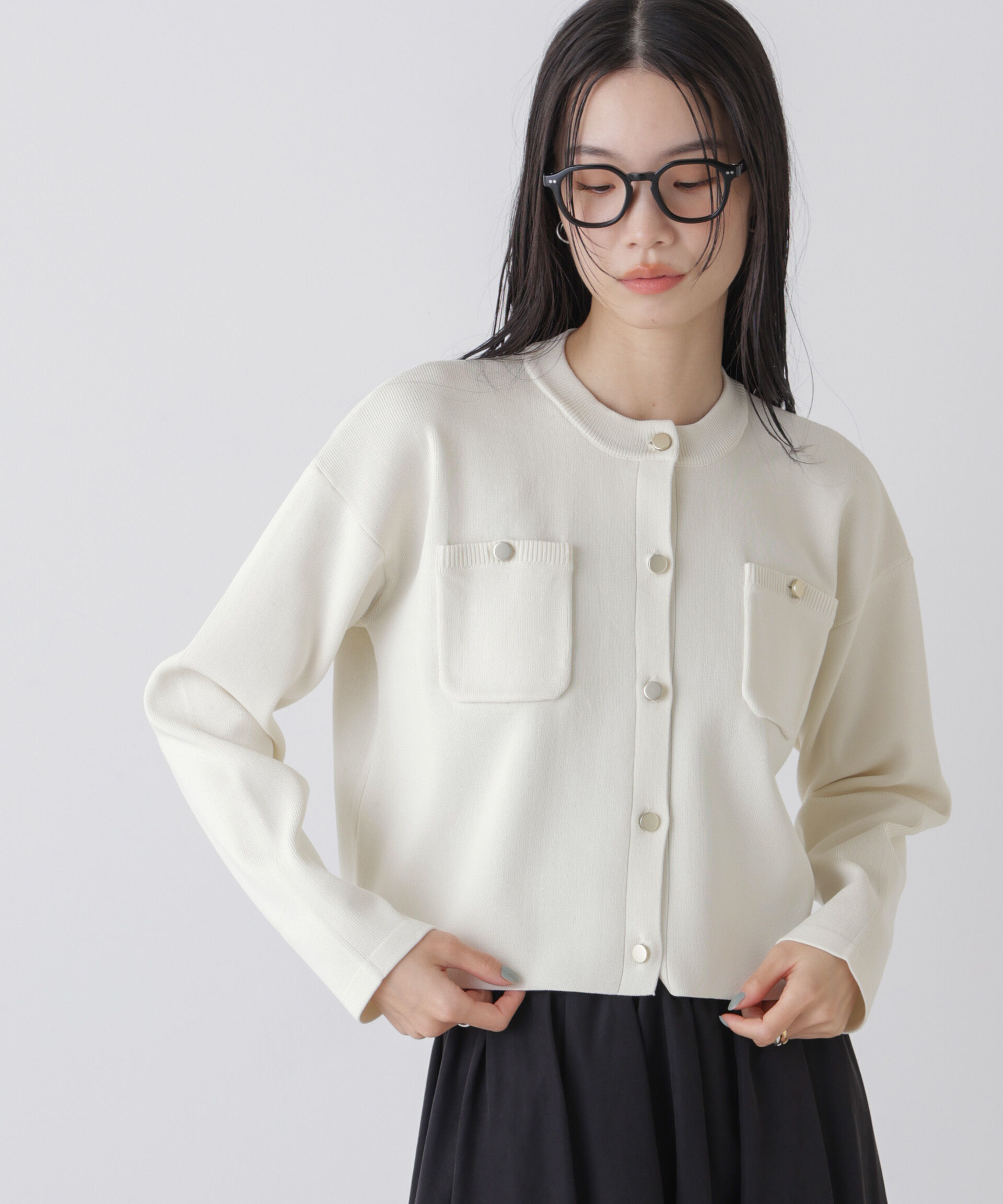 nano･universe「洗濯機洗可UVカット総針ニットカーディガン」|ニット・セーター|