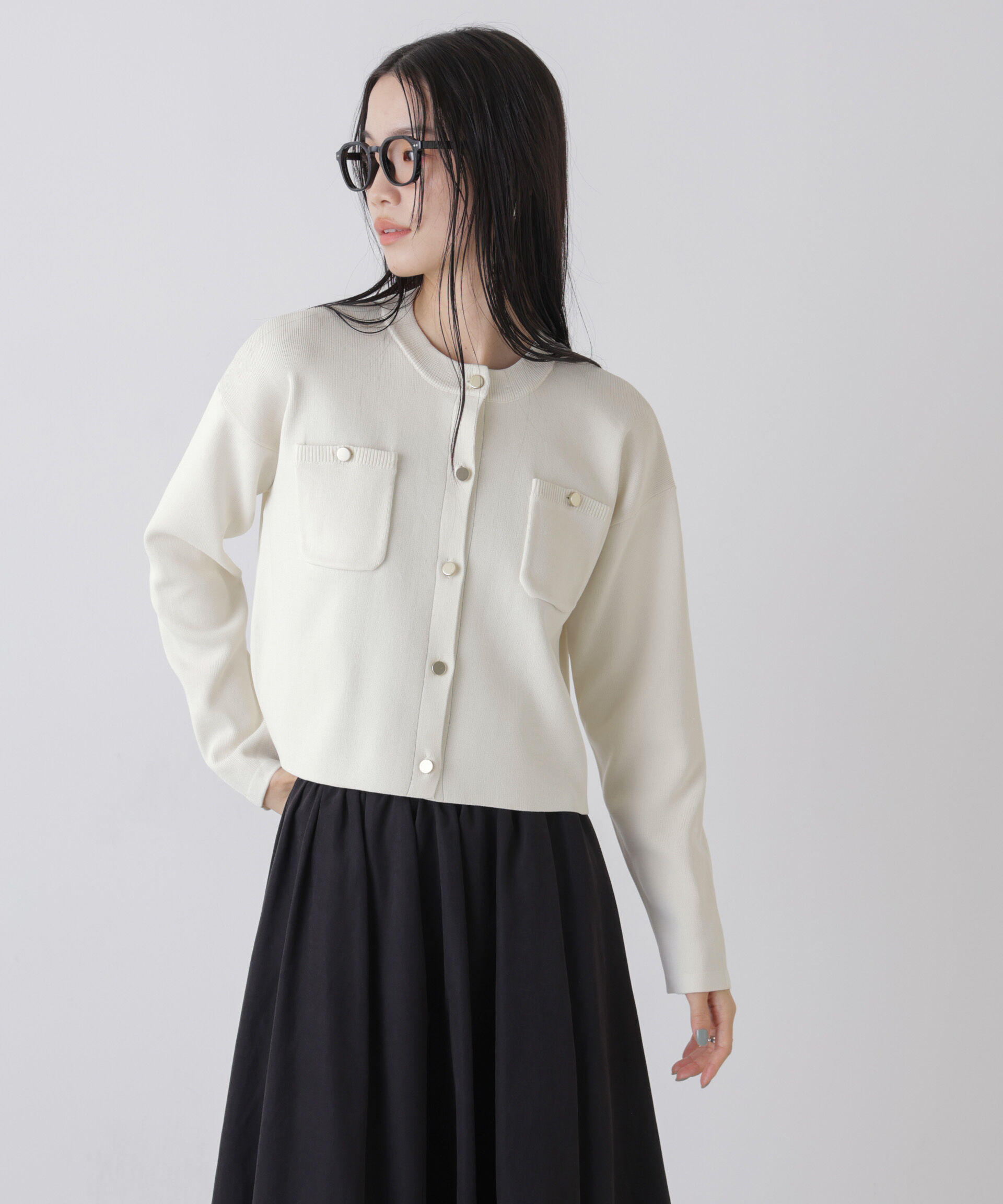 nano･universe「洗濯機洗可UVカット総針ニットカーディガン」|ニット・セーター|