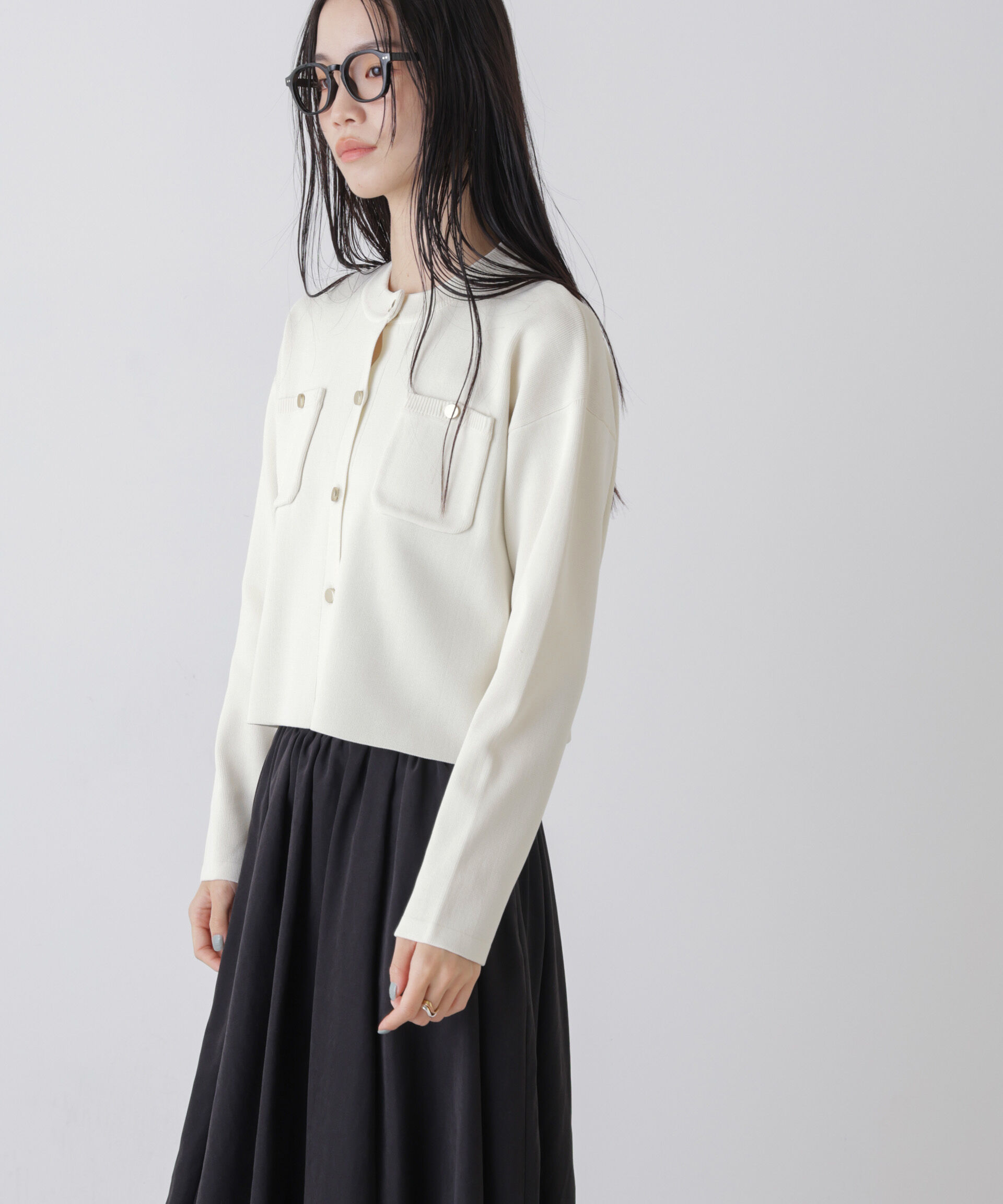 nano･universe「洗濯機洗可UVカット総針ニットカーディガン」|ニット・セーター|