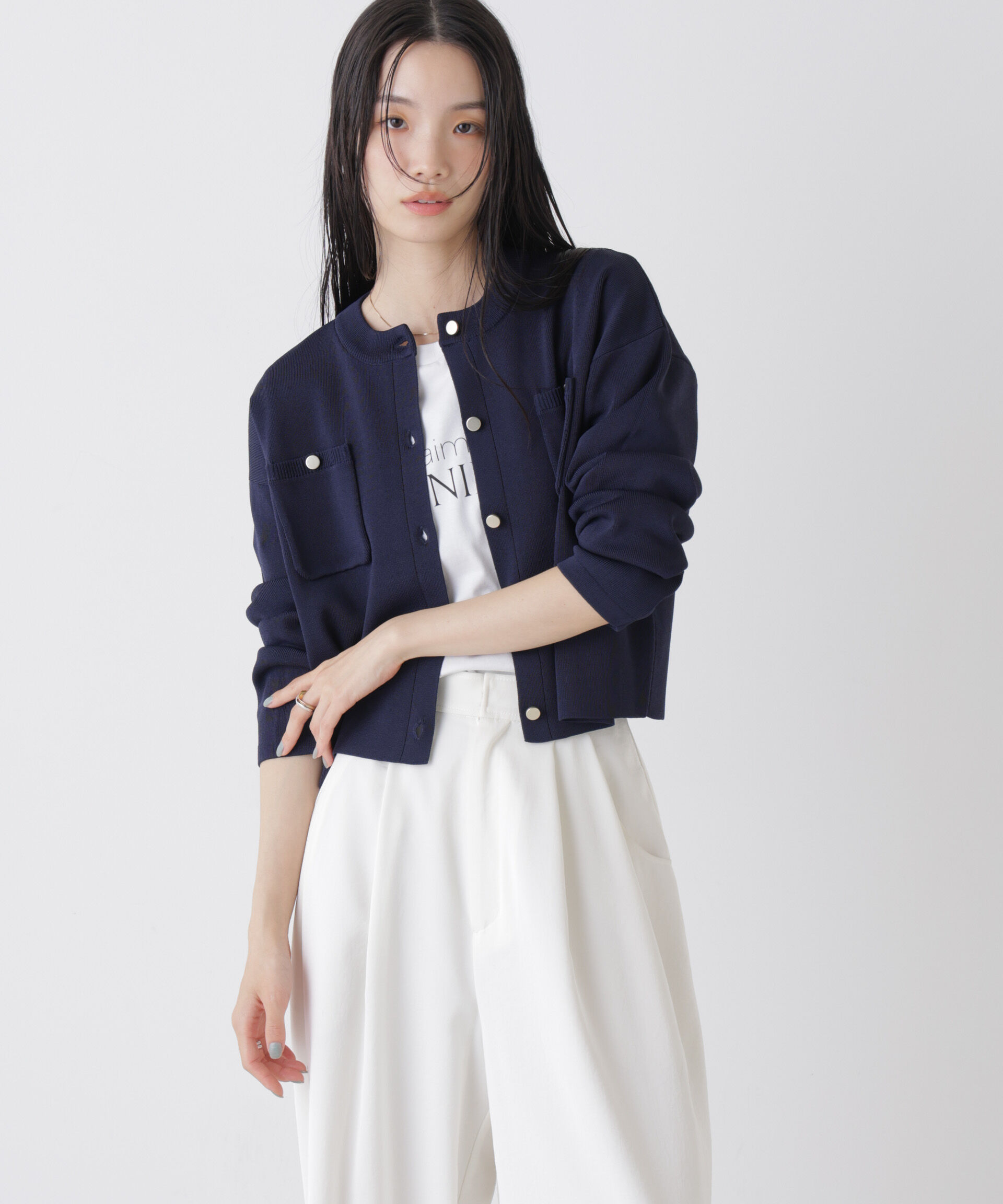 nano･universe「洗濯機洗可UVカット総針ニットカーディガン」|ニット・セーター|