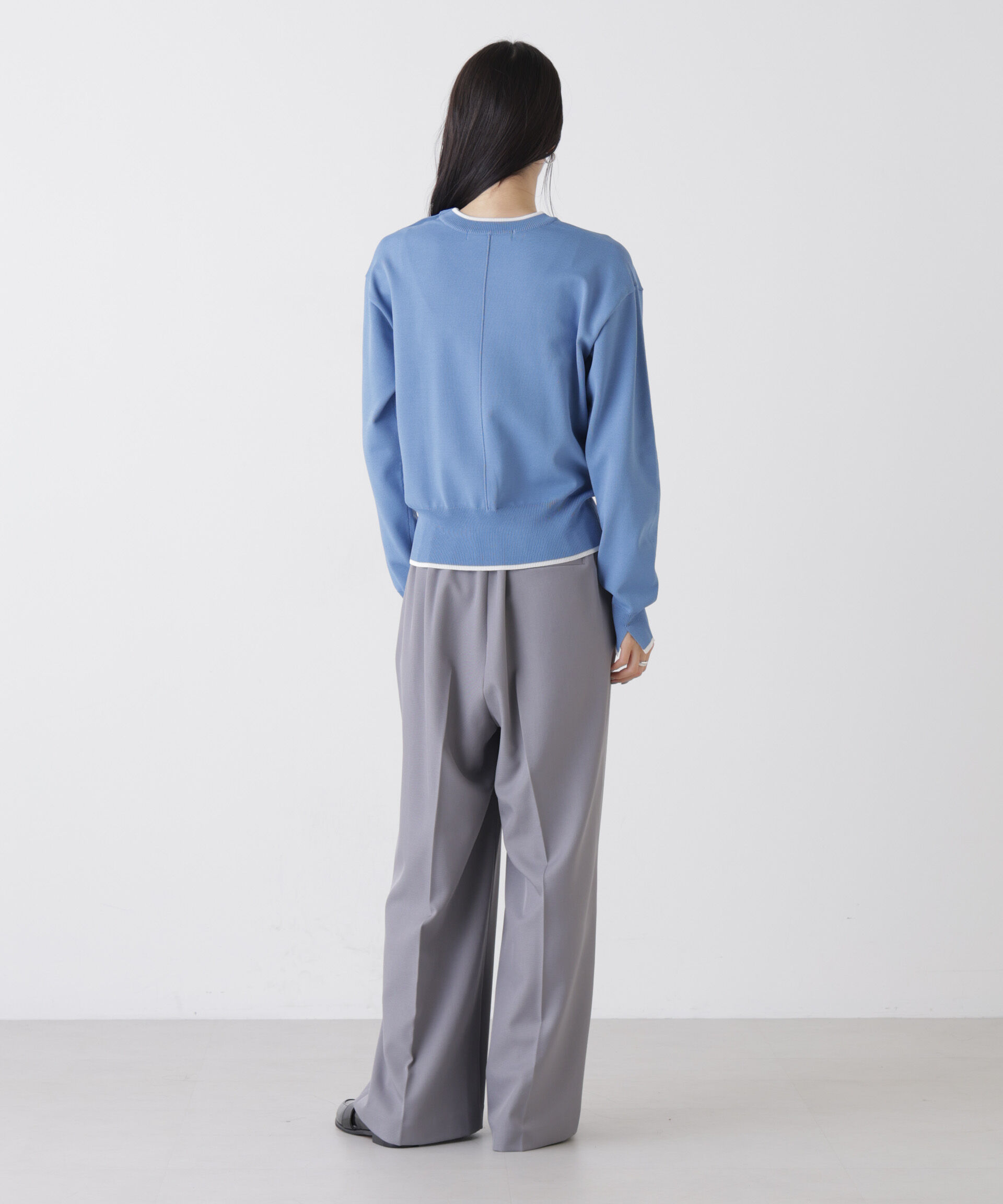 nano･universe「洗濯機洗可UVカットバイカラー釦ディティールニット」|ニット・セーター|