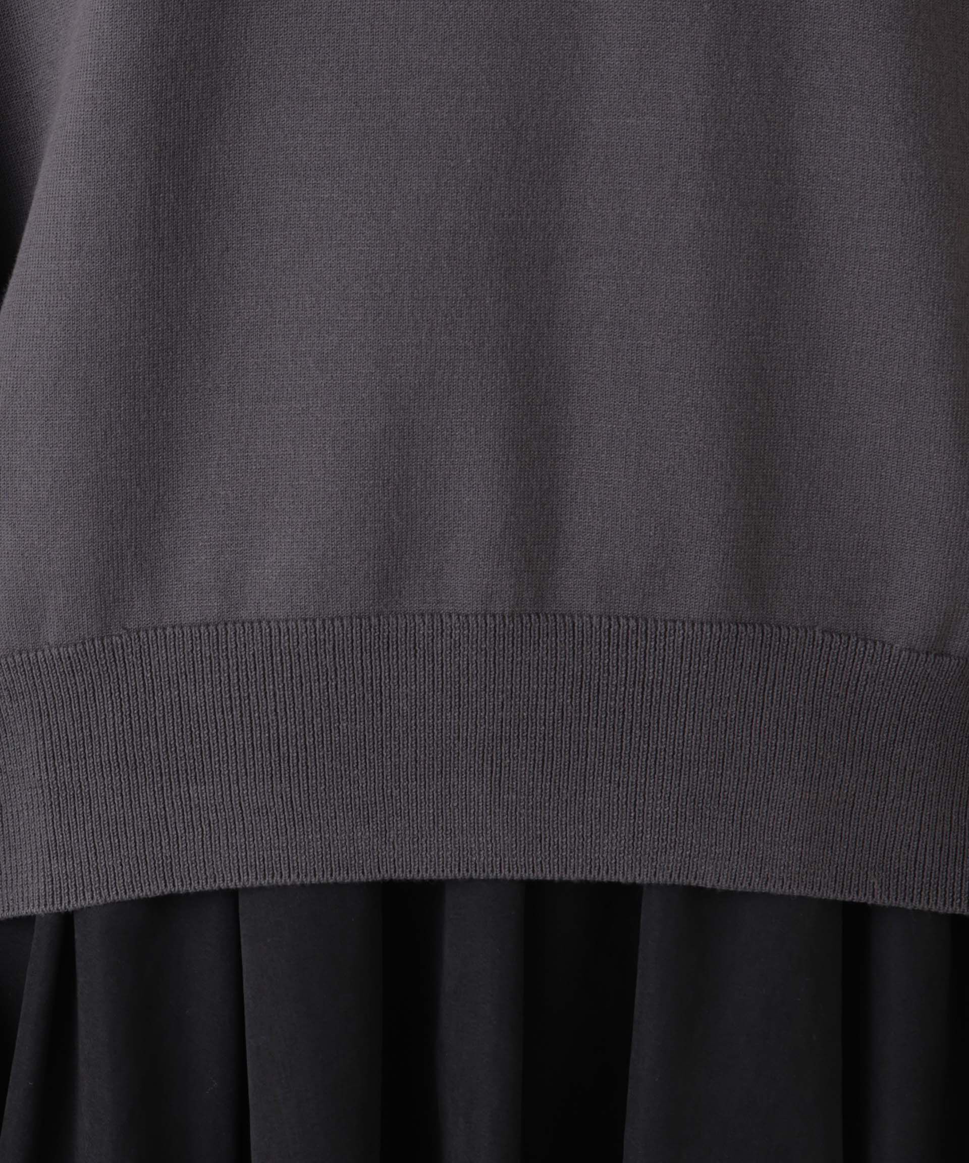 nano･universe「洗濯機洗可バンブーレーヨンニット ワイドクルーネックプルオーバー」|ニット・セーター|