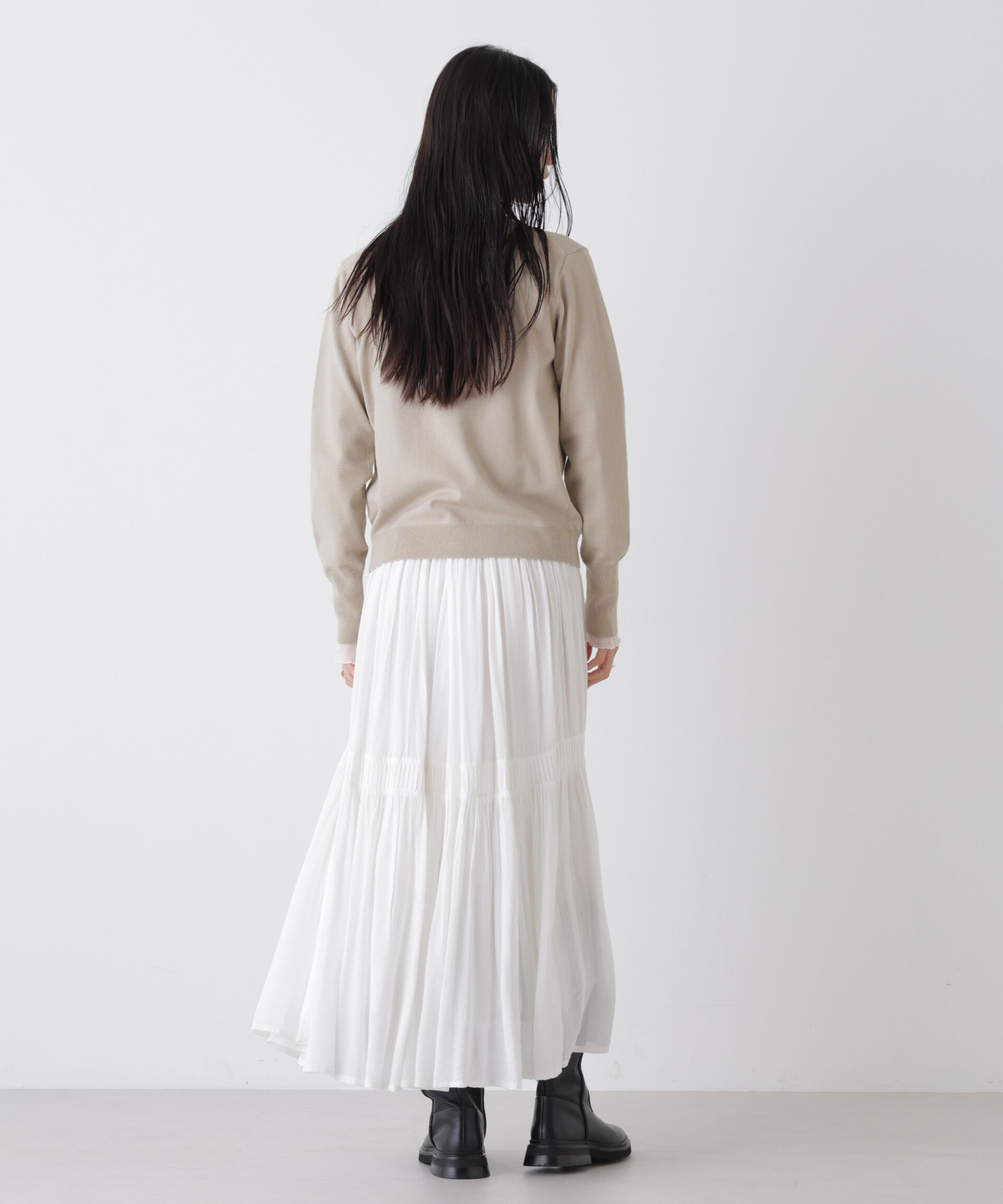 nano･universe「洗濯機洗可バンブーレーヨンニット パールボタンカーディガン」|ニット・セーター|