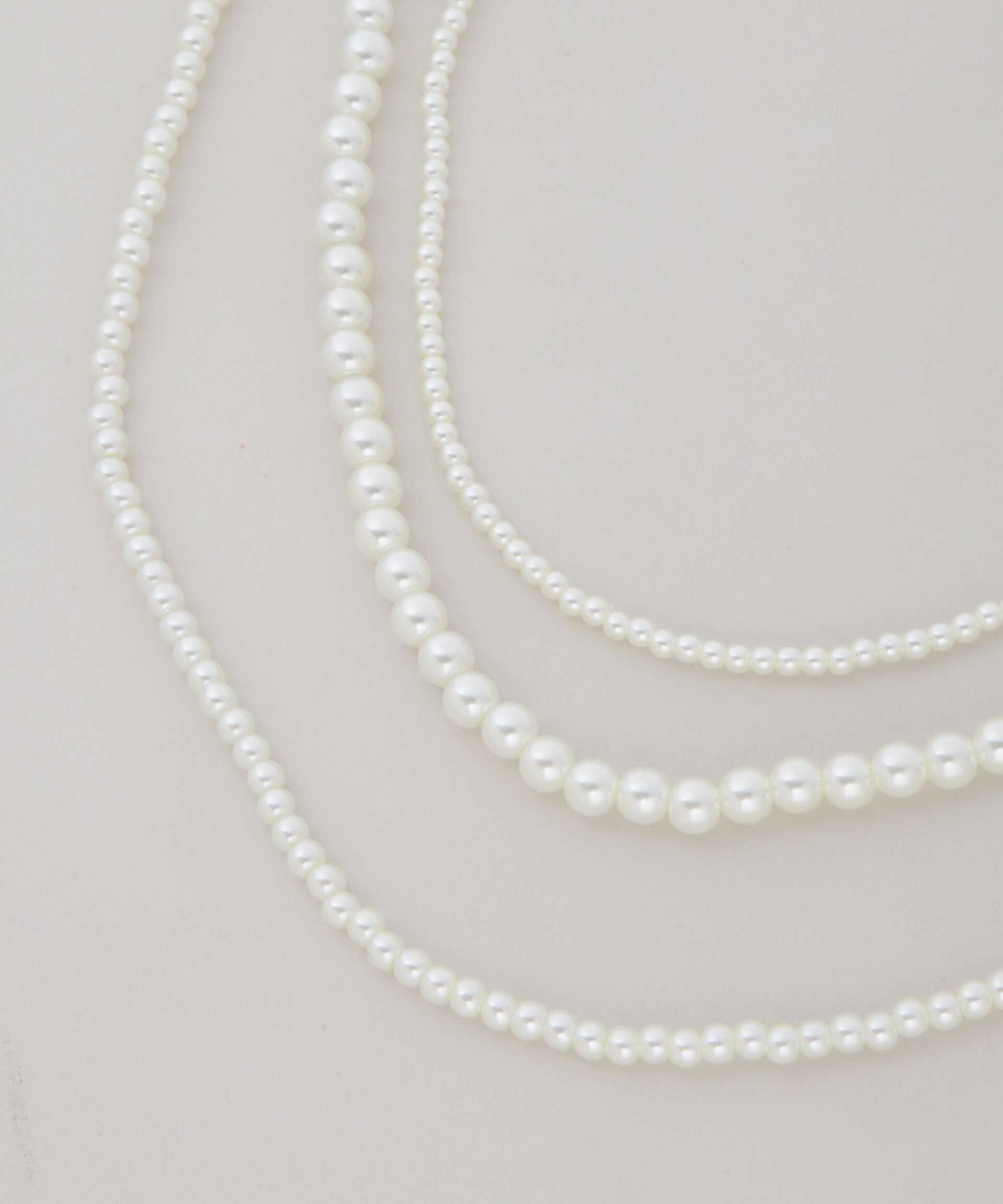 nano･universe「フェイクパールマルチウェイ3連ネックレス」|ネックレス|