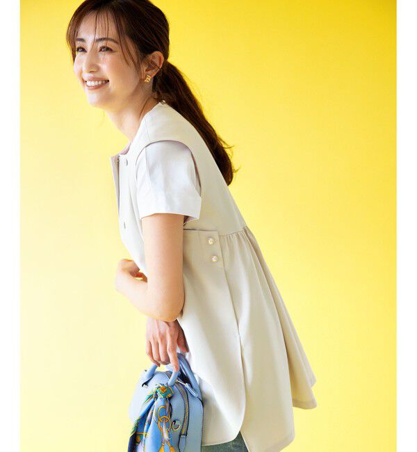 組曲「【洗える】パールポイントショートレングス ジレ」|ベスト・ジレ|