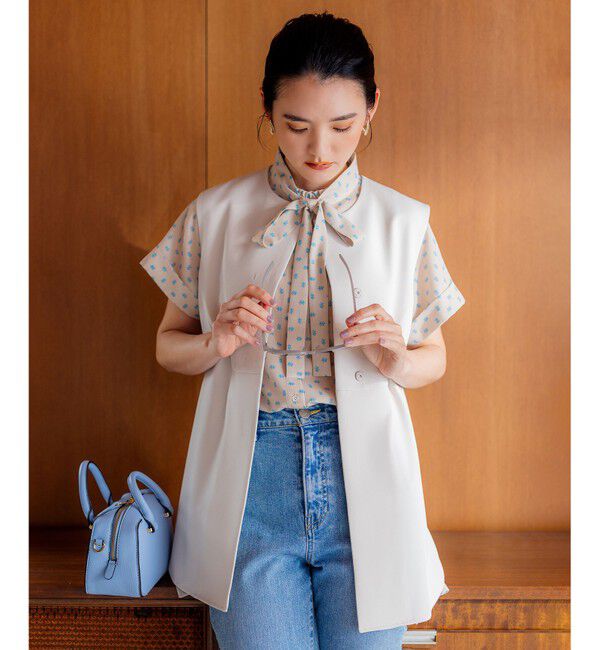 組曲「【洗える】パールポイントショートレングス ジレ」|ベスト・ジレ|