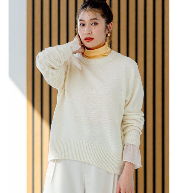 組曲「カシミヤブレンドバルキープルオーバー ニット」|ニット・セーター|アイボリー系