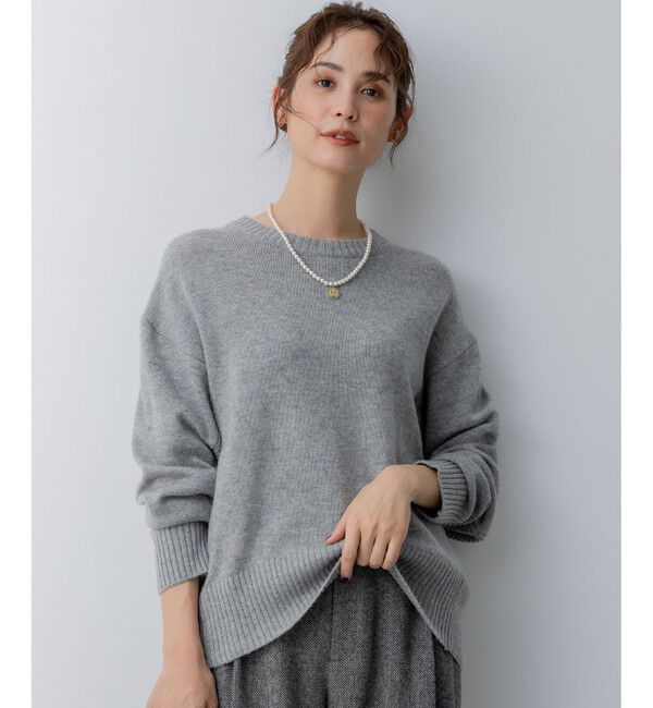 組曲「カシミヤブレンドバルキープルオーバー ニット」|ニット・セーター|グレー系