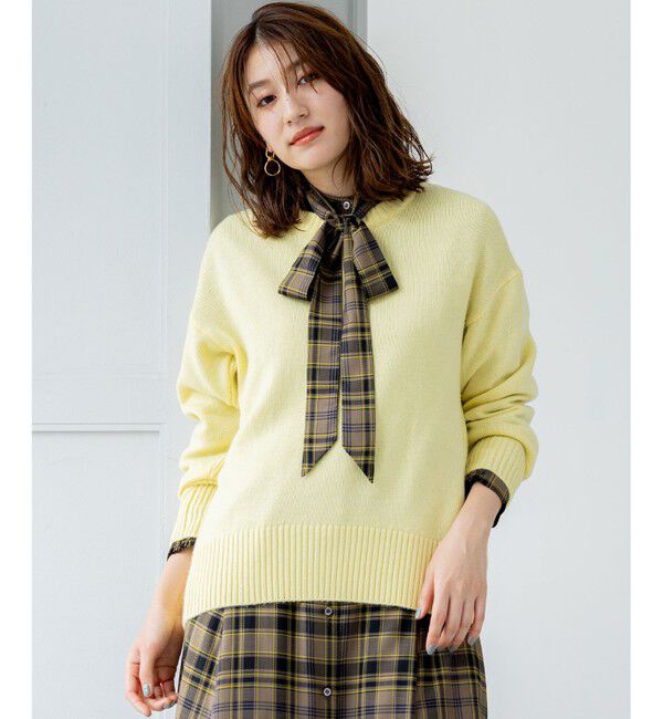 組曲「カシミヤブレンドバルキープルオーバー ニット」|ニット・セーター|イエロー系