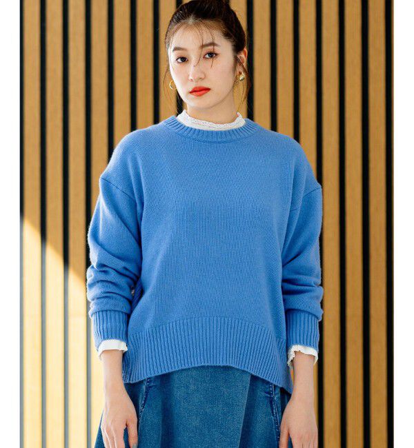 組曲「カシミヤブレンドバルキープルオーバー ニット」|ニット・セーター|ブルー系
