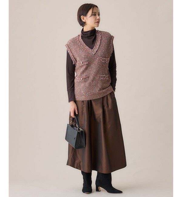 自由区「ミックスツイードニット  ベスト」|ベスト・ジレ|