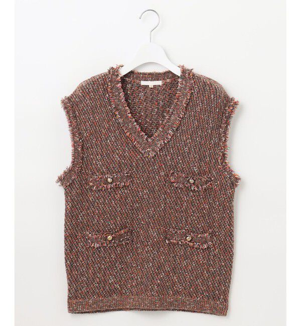 自由区「ミックスツイードニット  ベスト」|ベスト・ジレ|