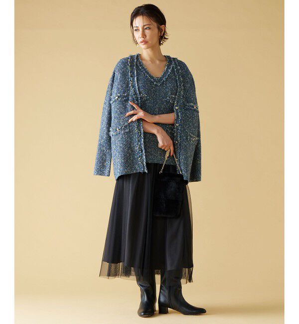 自由区「ミックスツイードニット  ベスト」|ベスト・ジレ|