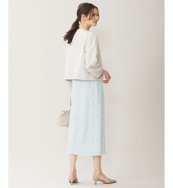 自由区「【洗える】グログランパフスリーブ ジャケット」|ノーカラージャケット|