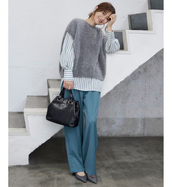 自由区「【洗える】フェザーラメ ベスト」|ベスト・ジレ|