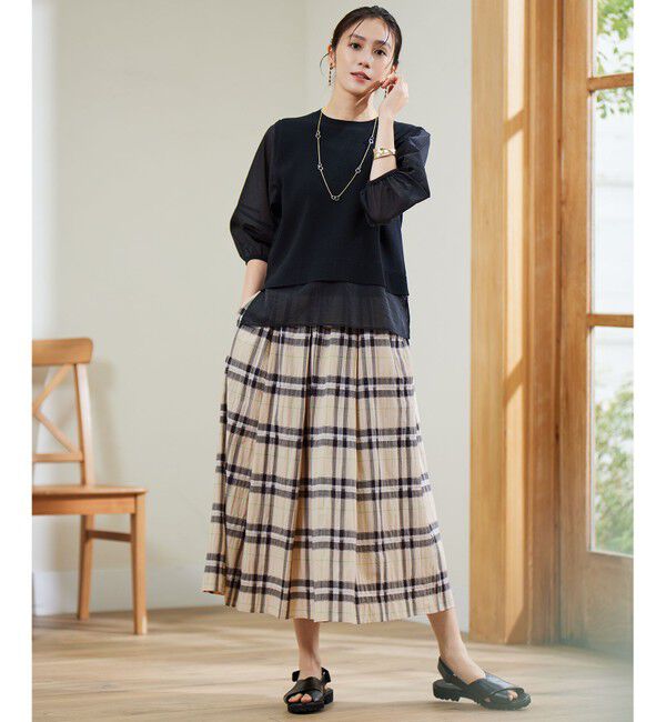 自由区「シアーブライトチェック スカート」|スカート|