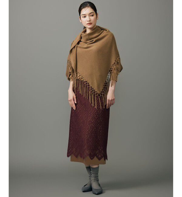 自由区「【SHIHOさん着用】ファインウールカシミヤフリンジ ストール」|ストール|