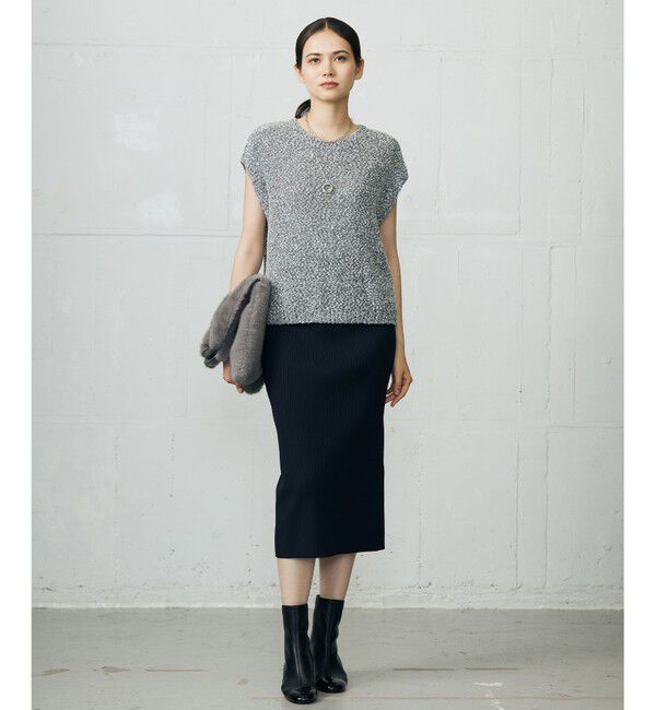 自由区「【カタログ掲載】ラメファンシーツイードニット ベスト」|ベスト・ジレ|