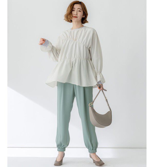 23区「【防シワ性/吸水速乾】ジョーゼットサテン ジョグパンツ」|その他|