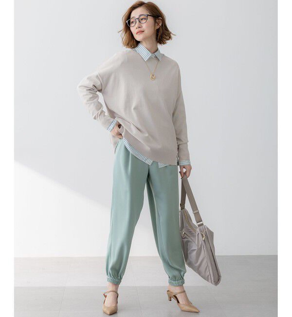 23区「【防シワ性/吸水速乾】ジョーゼットサテン ジョグパンツ」|その他|