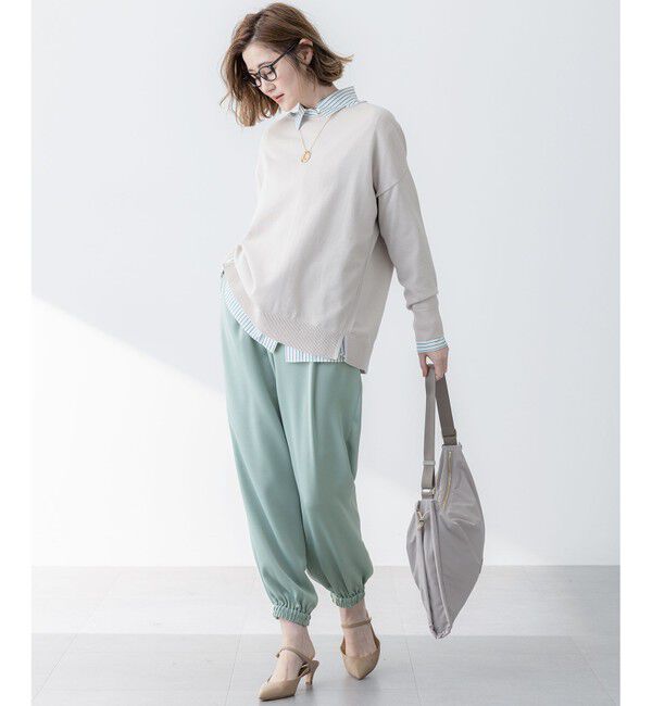 23区「【防シワ性/吸水速乾】ジョーゼットサテン ジョグパンツ」|その他|