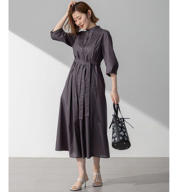 23区「【洗える】ラスターローン フロントタック ワンピース」|ワンピース|