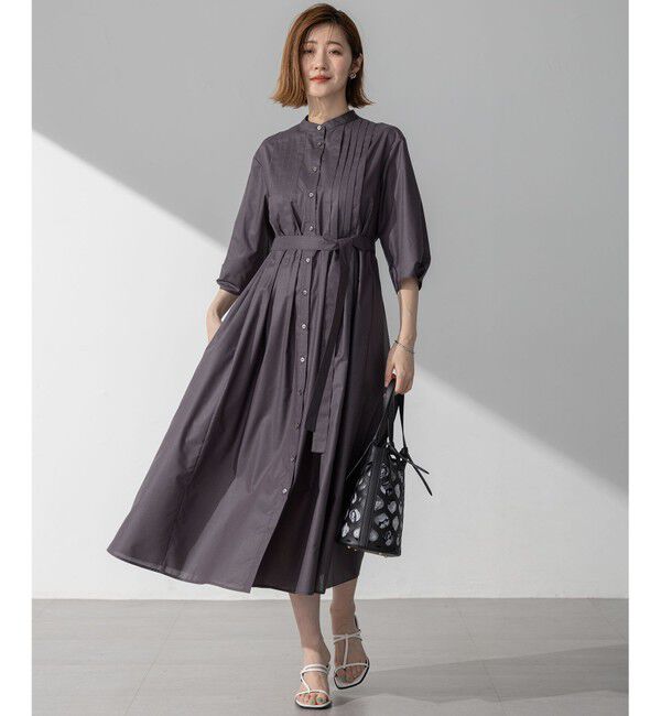 23区「【洗える】ラスターローン フロントタック ワンピース」|ワンピース|