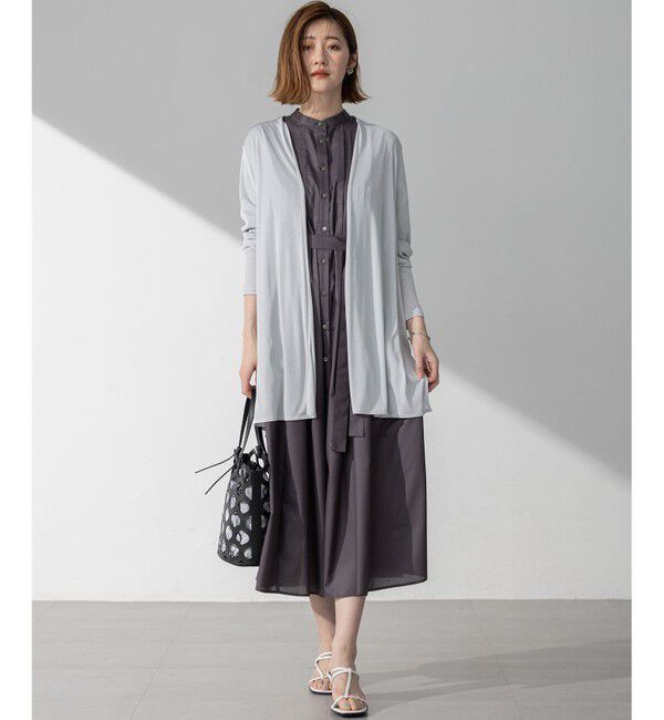 23区「【洗える】ラスターローン フロントタック ワンピース」|ワンピース|