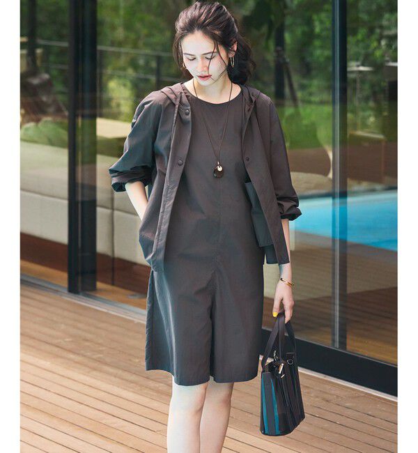 23区「【SLOW/一部店舗限定】UVカット/撥水/接触冷感 ナイロンタスランタフタ オールインワン」|オールインワン|グレー系