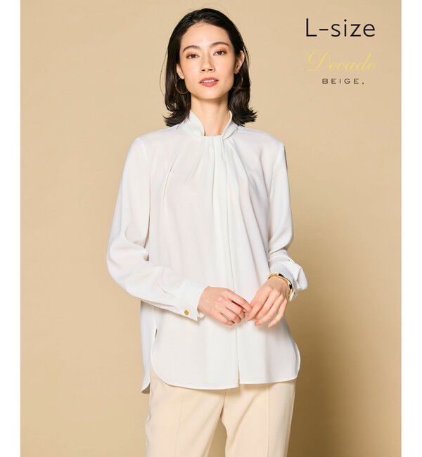 BEIGE,「【L-size】ANITA / ロングスリーブタックブラウス」|シャツ・ブラウス|White