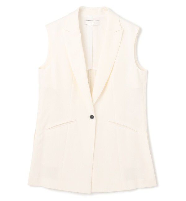 BEIGE,「【L-size・洗える】CAROLE / リネンライクノースリーブジレジャケット」|ベスト・ジレ|