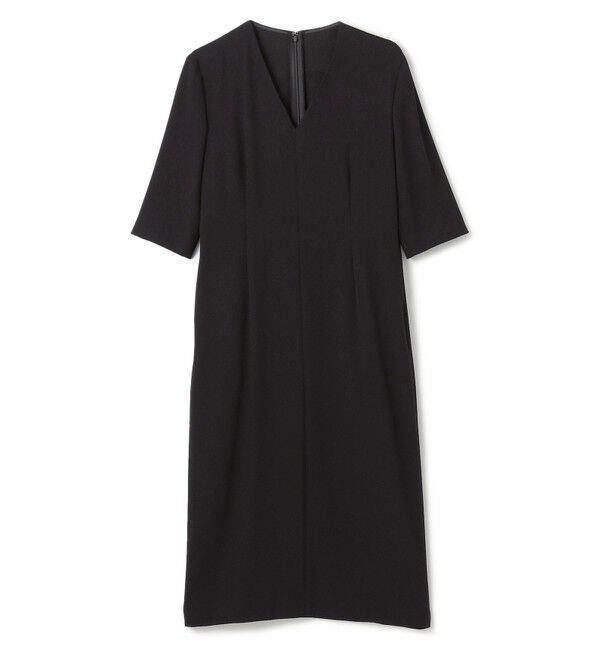 BEIGE,「【洗える】CINDY / Vネックハーフスリーブワンピース」|ワンピース|