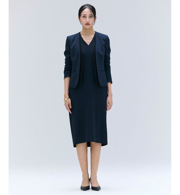 BEIGE,「【洗える】CINDY / Vネックハーフスリーブワンピース」|ワンピース|