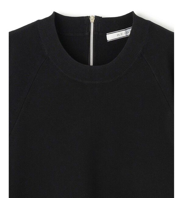 BEIGE,「【洗える】LAURA / ドライタッチバックジップニット」|ニット・セーター|