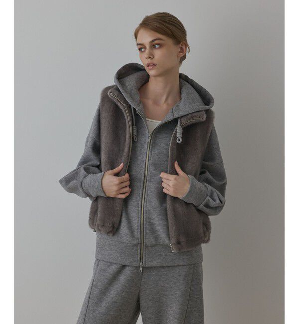 Diagram「フェイクミンクベスト」|ベスト・ジレ|グレー