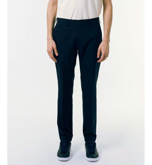 LACOSTE「撥水 オックスフォード ストレッチ センタークリース スラックス」|スラックス|ダークネイビー