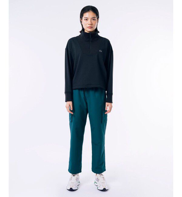 LACOSTE「接触冷感 吸水速乾 COOL MAX クールマックス クロップド ハーフジップスウェット トレーナー」|スウェット・ジャージ|