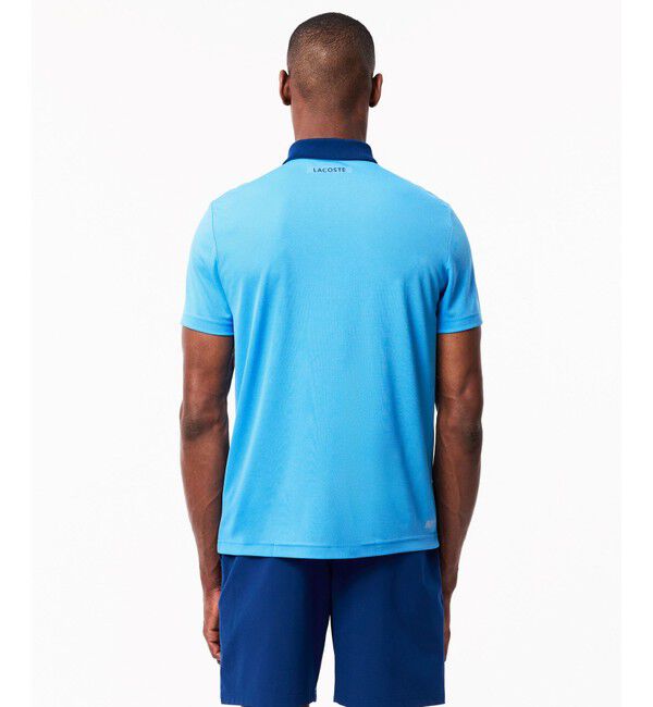 LACOSTE「UPF50＋ UVカット 『ノバク・ジョコビッチ』コートプリントウルトラドライ 半袖ポロシャツ」|ポロシャツ|