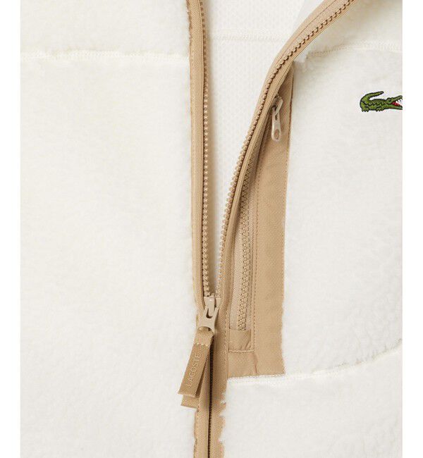 LACOSTE「スタンドカラー パイピング シェルパフリースベスト」|ベスト・ジレ|