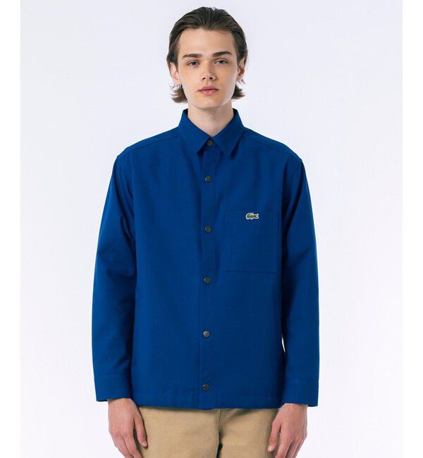LACOSTE「防風 撥水 裾ドロストコード シャツジャケット」|シャツ・ブラウス|ブルー
