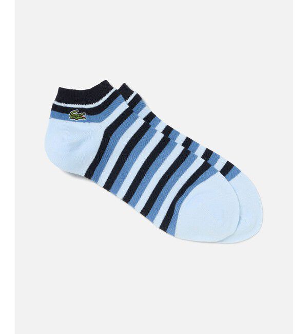 LACOSTE「マルチボーダーアンクルソックス」|ソックス|ブルー