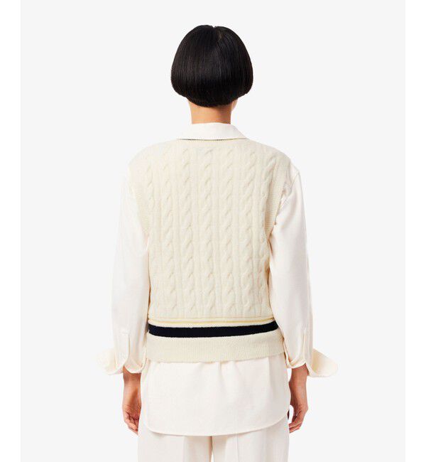 LACOSTE「ウール&times;ナイロン エッセンシャル チルデンニットベスト」|ベスト・ジレ|