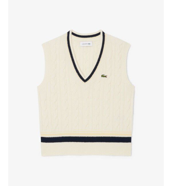 LACOSTE「ウール&times;ナイロン エッセンシャル チルデンニットベスト」|ベスト・ジレ|