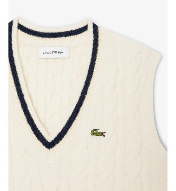 LACOSTE「ウール&times;ナイロン エッセンシャル チルデンニットベスト」|ベスト・ジレ|